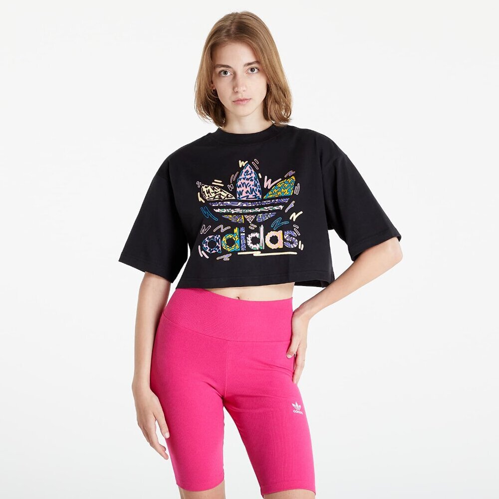 Adidas NWT‎ Black Love Unites Graphic Crop Tee